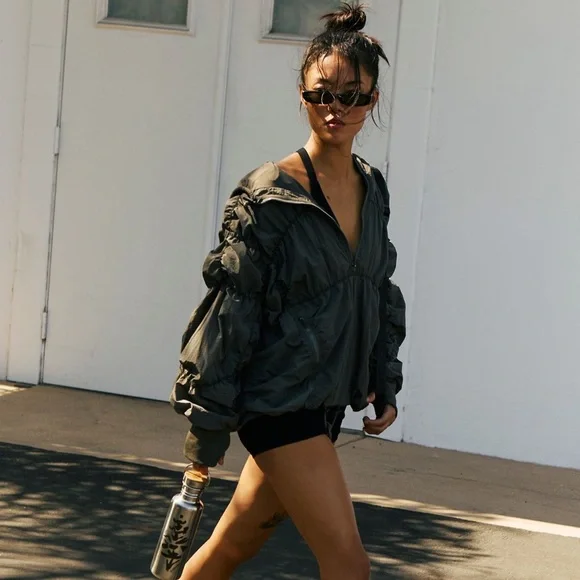 Free People FP Movement Happy Camper Pullover Pewter sz M NWT - Picture 5 of 13